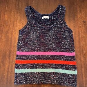 Lou & Grey for LOFT Women’s Marled Striped Knit Tank Top Size XS Nautical